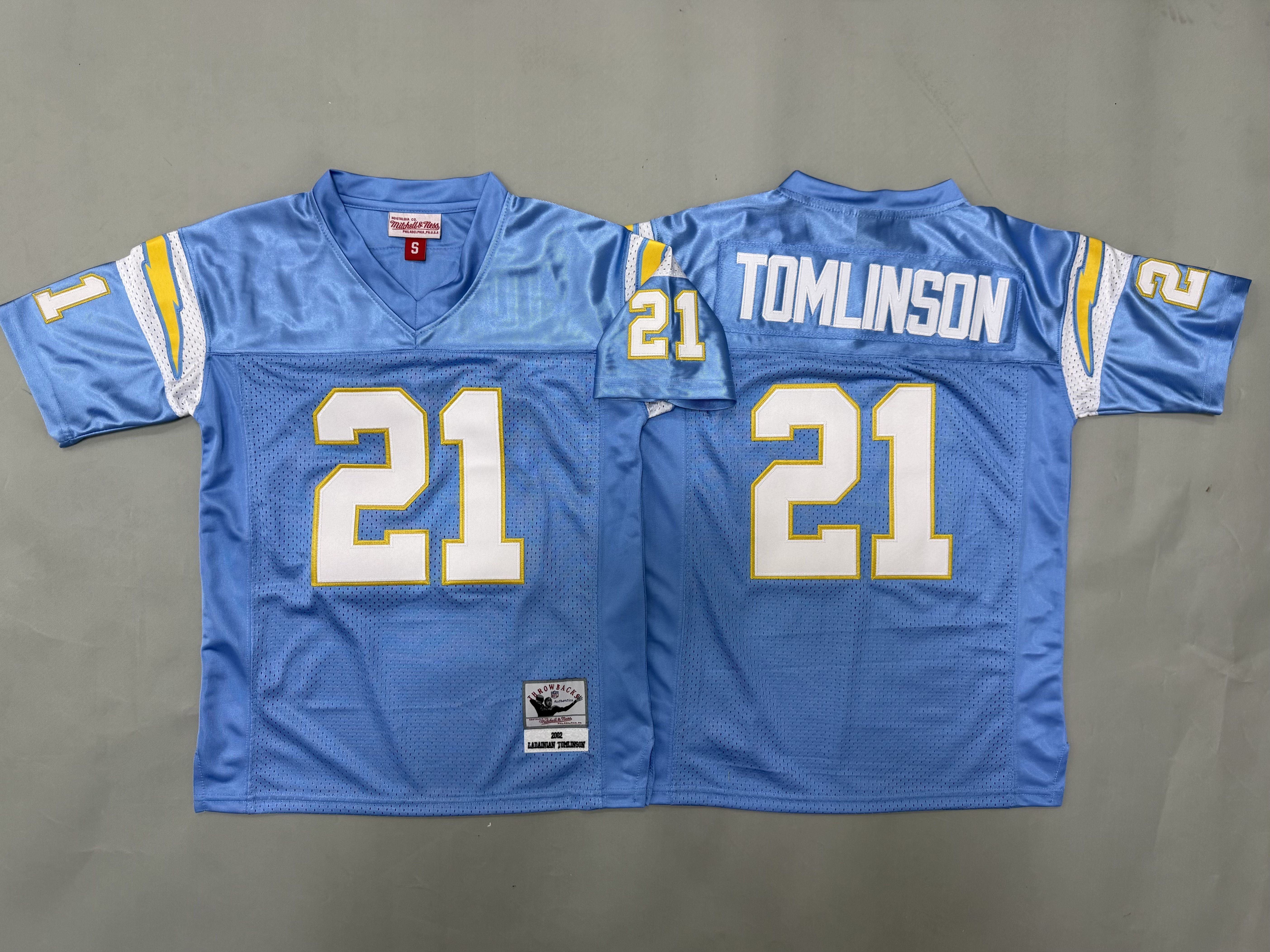 Youth 2026 Los Angeles Chargers #21 Tomlinson Light Blue Throwback Limited NFL Jersey style 01